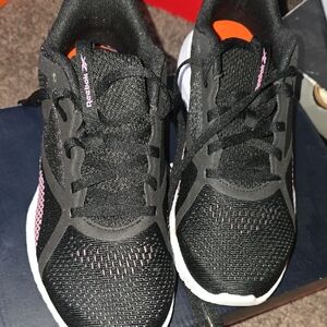 Reebok Black and Pink Mesh Sneakers